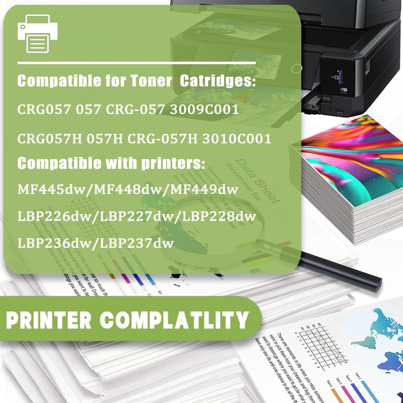 Amazon.com: ERNZAT CRG-057H Toner Cartridge Compatible for Canon